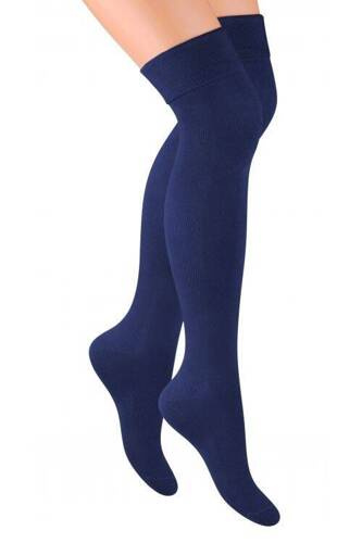арт.076 Дамски чорапи над коляното Steven - 022 тъмносини