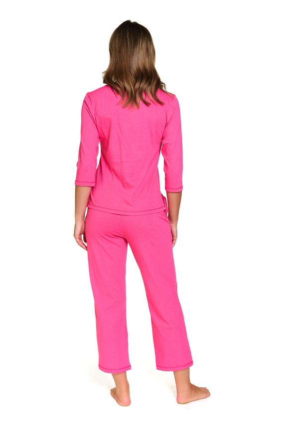 Дамска пижама Doctor Nap 7356 - памучен комплект с ¾ крачол - божур