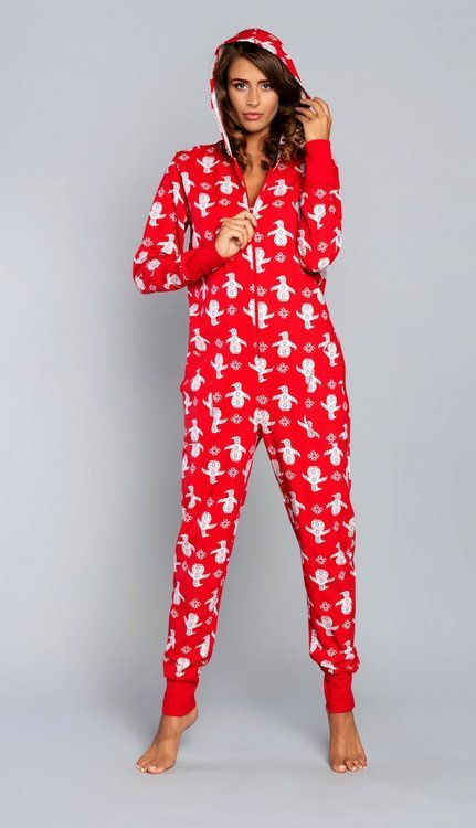 Дълъг дамски гащеризон Nana Италианска мода - червен 