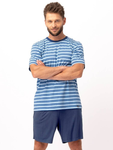 MNS 364 Мъжка пижама Key blue