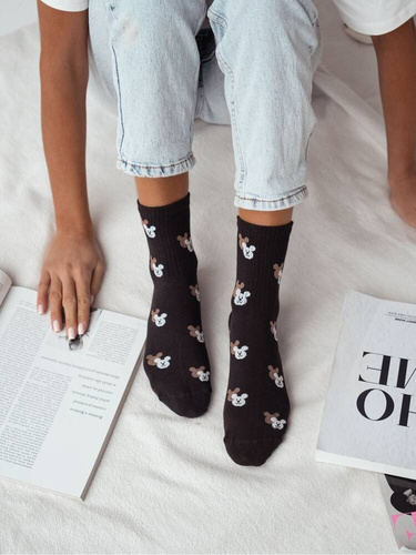 200-142 Teddy Bear Heads Дамски чорапи Милена - черни