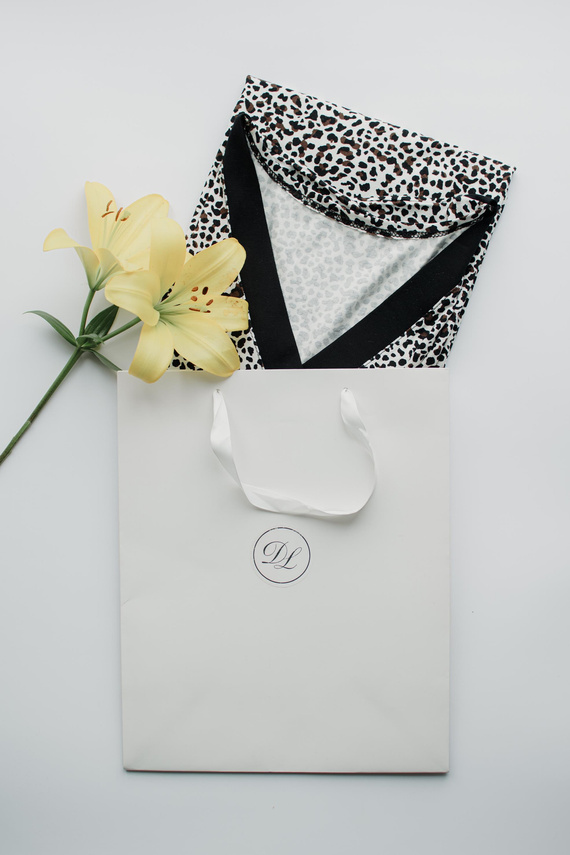 853 Kendall De Lafense - Нощница от вискоза Panther - екрю с леопардов принт