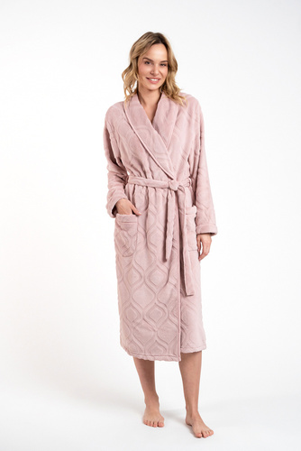 Дамски халат от полар Morena Италианска мода - прахово розово 