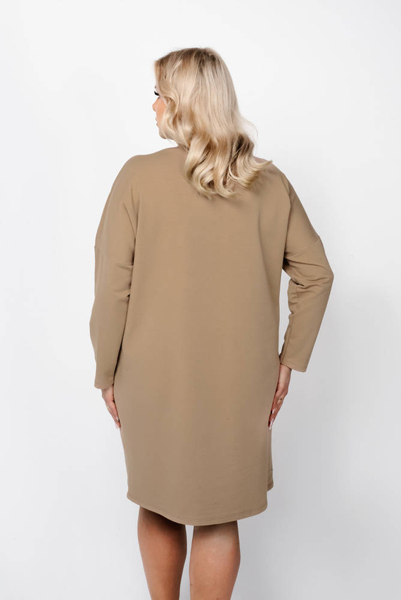 Karina дамска туника с дълъг ръкав Италианска мода - камилска