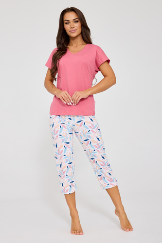 372/472 Дамски пижамен комплект Louisa 2 Cornette – памук, къс ръкав и 3/4 панталон