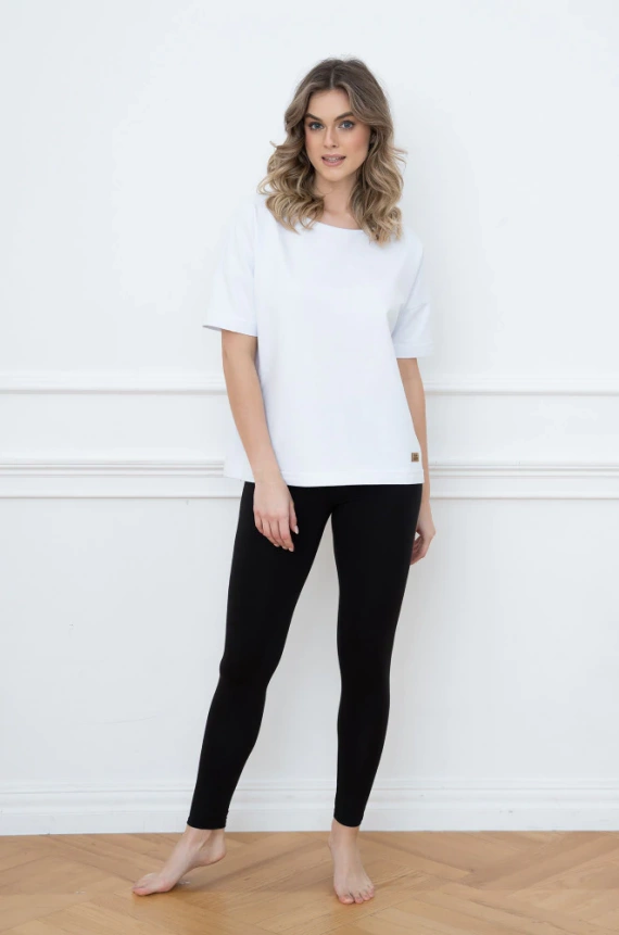 Alta Блуза с къс ръкав Италианска мода - бяла