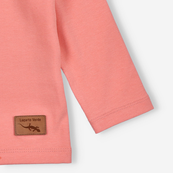 KAR-3001 Блуза с дълъг ръкав Lagarto Verde в цвят сьомга за момичета – стилна, памучна, полско производство