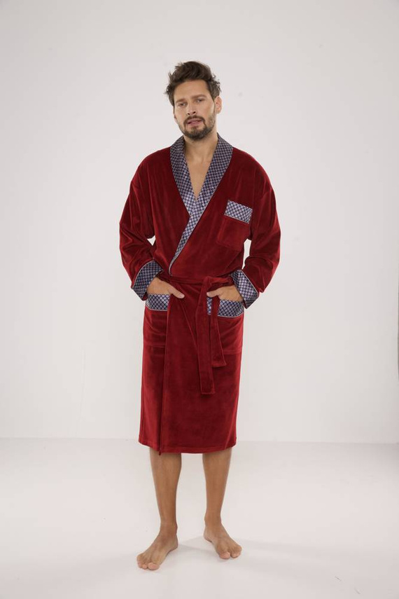 773 Мъжки форекс халат за баня Bonjour - бордо