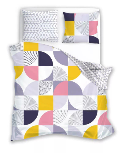 Milargo Verde 008 Спално бельо от геометричен сатен Фаро сиво