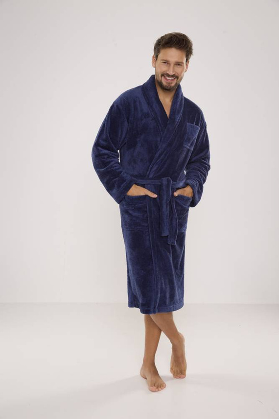 811 Мъжки плюшен халат за баня De Lafense - деним