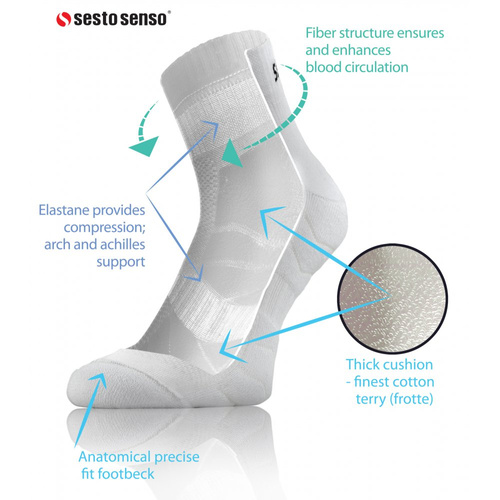 Чорапи Amz Универсални хавлиени спортни чорапи Sesto Senso бели