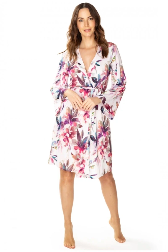 86663 Рокля Larisa Неглиже Чайка с флорален принт