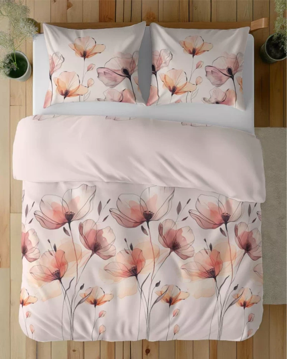 5492 A Detexpol Satin Stories сатенено спално бельо светло розово | 100% памук, сатенирана тъкан, цип, подаръчна опаковка