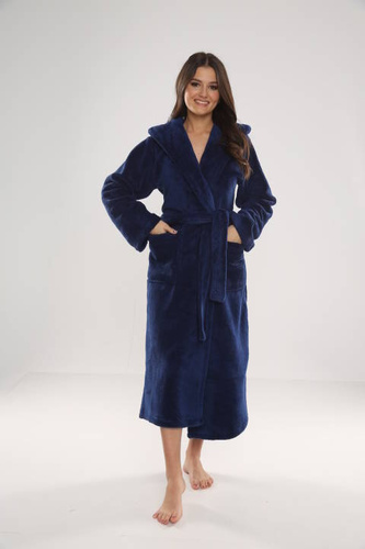 807 Дълъг дамски халат Luna II Forex - морско синьо