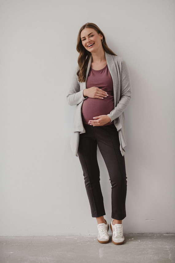 Жилетка за бременни Mama Wrap Milk&Love, светло сив меланж