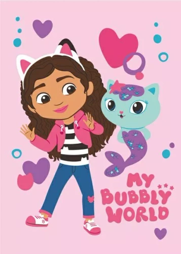 Котешка къща на Габи Jerry Fabrics детско поларено одеяло | Микрофибър, мек и лек