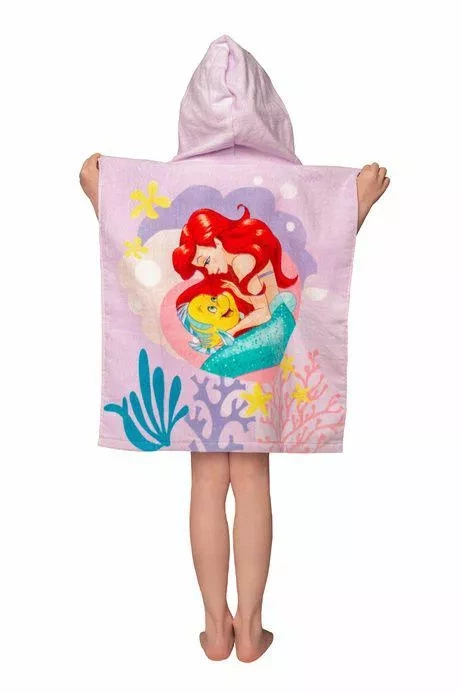 Детско пончо Ariel Mermaid pink Хавлия с качулка Disney Jf24 За басейн, плаж, баня Jerry Fabrics