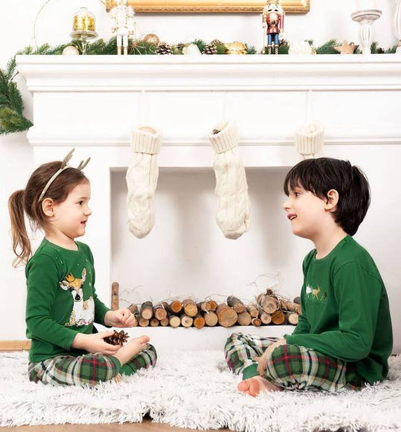 Детска пижама Zonda Италианска мода - зелена/принт