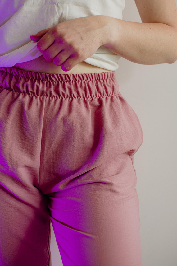 Maeve 875 De Lafense дамски панталон за пижама - дълъг, едноцветен, с джобове - розов