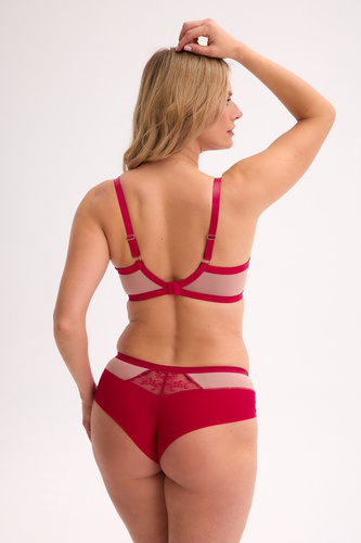 Бразилски слипове Gaia GFB 1274 Frida – дантела и мрежа, червени, чувствени и леки