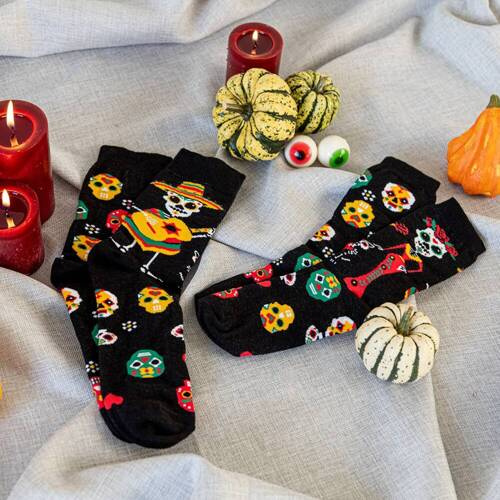 S134D Muerto Дълги чорапи Италианска мода - черни