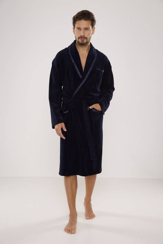 666 Роналдо мъжки халат De Lafense - тъмносин