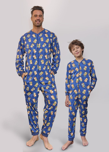 185/183 186/183 Детски гащеризон Capybara 2 за момче с корнет – памук, с цип и забавен принт