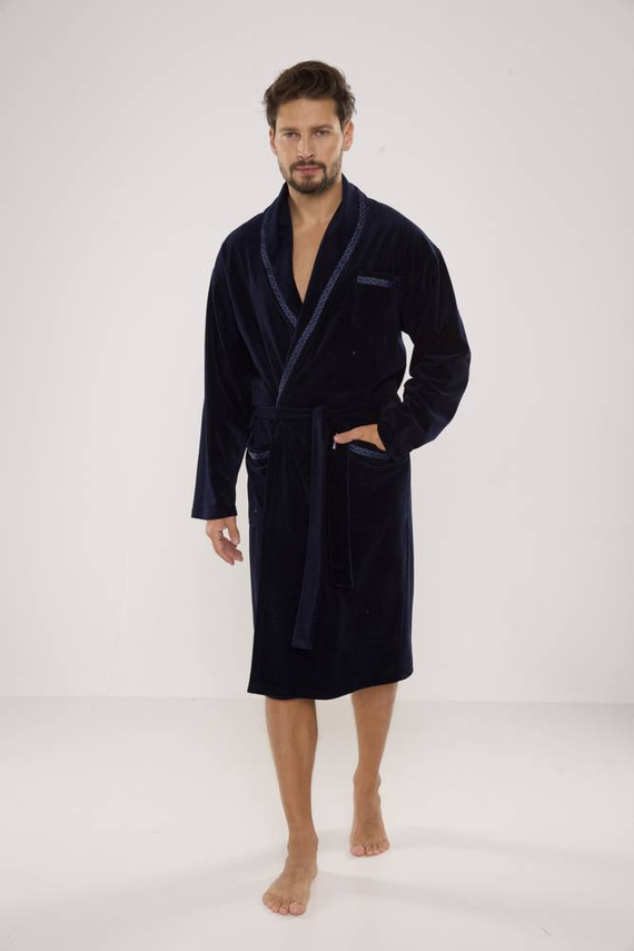 666 Роналдо мъжки халат De Lafense - тъмносин