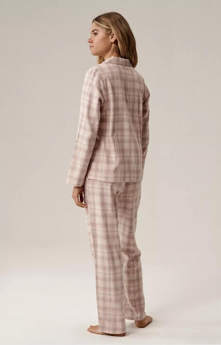 NLP-505 Дамска пижама Atlantic Lavender - фланелена, с копчета, карирана, памучна