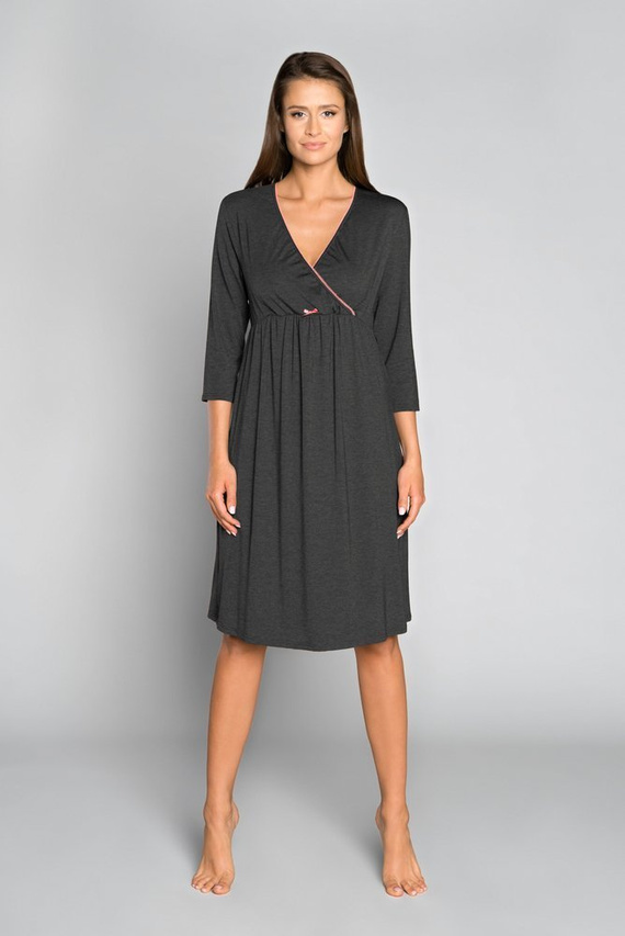 Italia Fashion бременност и кърмене 3/4 ръкав sonata - тъмен меланж/зелено 