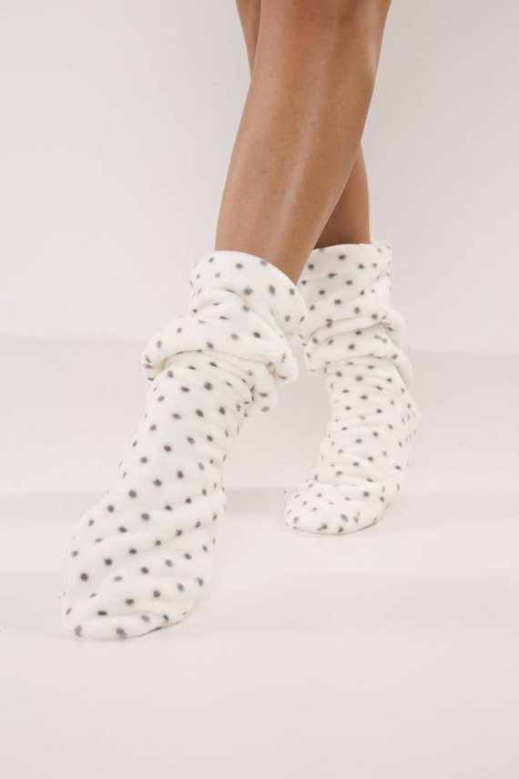 553/554 Wellsoft Гладки чорапи за сън De Lafense - екрю на малки точки