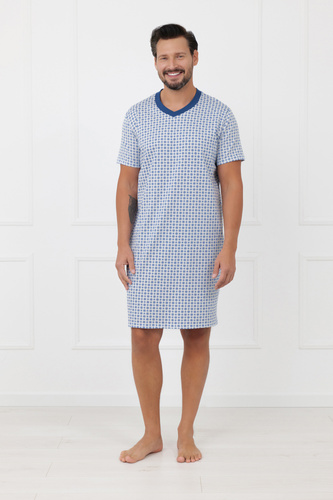 Мъжка нощница Niger Italian Fashion 100% памук къс ръкав