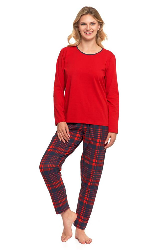 PDD5100-007 Дамска пижама с дълъг ръкав, дълъг панталон Moraj - червена