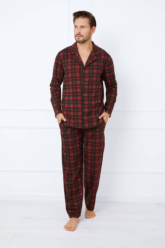 Nicolas Мъжка пижама с дълъг ръкав, дълъг панталон Италианска мода - принт 