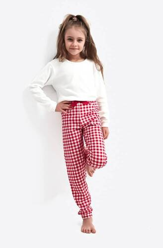 Sensis Perfect Kids Пижама за момичета - кремава и червена