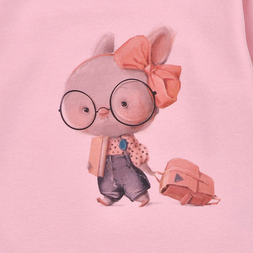 KAR-3011 Блуза с дълъг ръкав Lagarto Verde за момичета, розова – стилна, памучна, полско производство