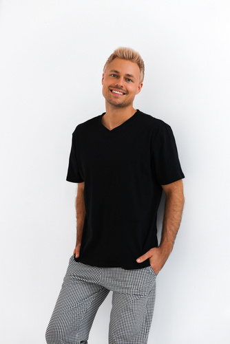 Мъжка пижама Sensis на Pedro - черна 