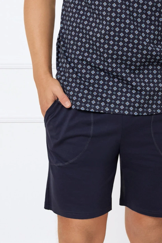 Gerard Мъжка пижама с къс ръкав, къси панталони Италианска мода - принт/зелено 