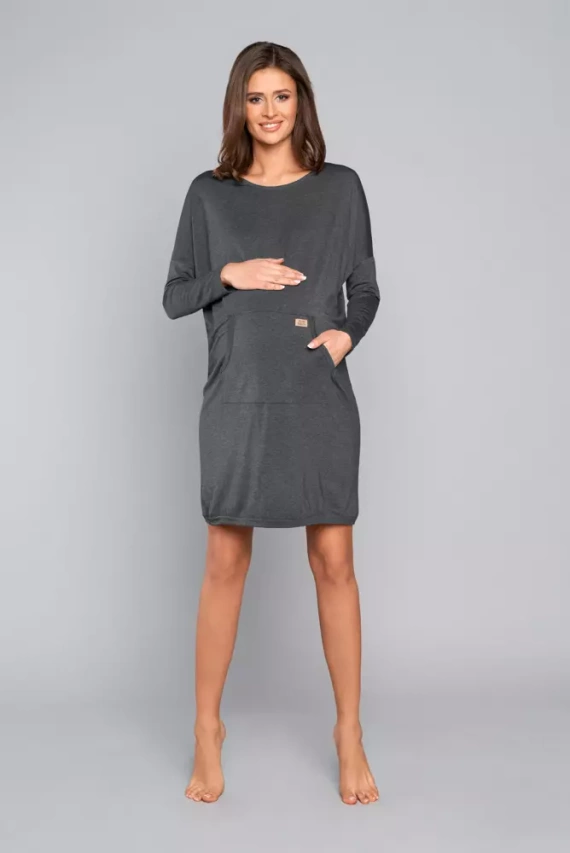 Тирана Туника за бременни и жени Италианска мода - тъмен меланж