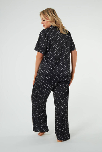 Ria Дамска пижама с къс ръкав и дълъг панталон Италианска мода - принт 