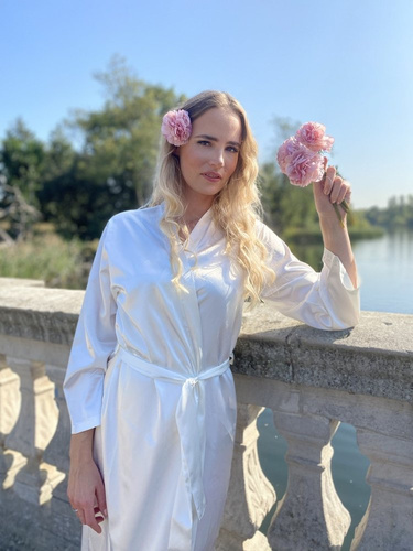 798 Класически дамски халат Forex - перла