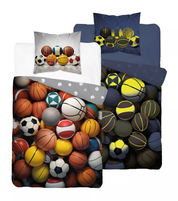 5552 A Fluo 95 Светеща в тъмното постелка от спортни топки | 100% памук | За деца Detexpol