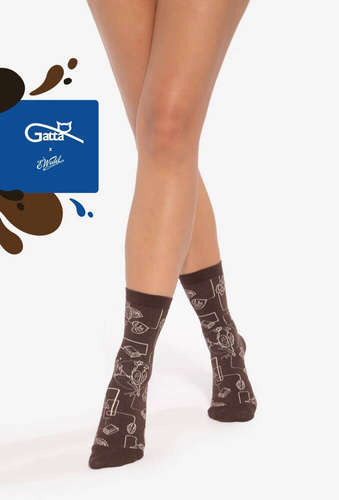U04.WED Унисекс чорапи Wedel Gatta - тъмен шоколад 04/12E