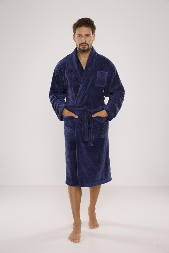 811 Мъжки плюшен халат за баня De Lafense - деним