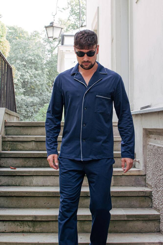 729 Norberto Мъжка пижама De Lafense - тъмно синьо