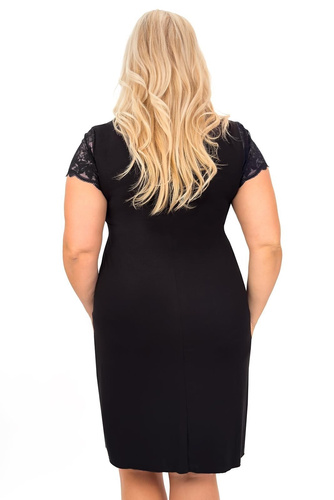 Дамска нощница Sonia Donna с дантела | вискоза | деколте V | къс ръкав