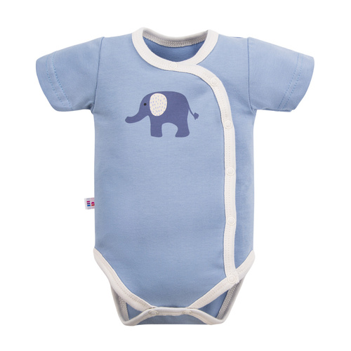 Боди плик с къс ръкав Elephant Eevi - синьо