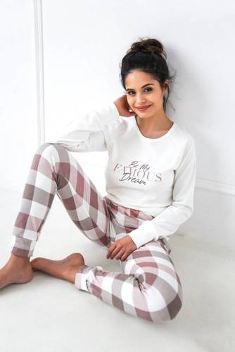 Joselyn Дамска пижама Sensis Interlock - кремава