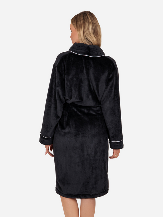 Rosa Дамски поларен халат ByShelly - черен