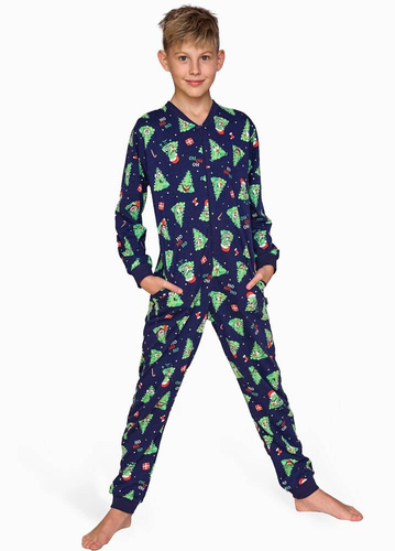 185/168 186/168 Момчешки гащеризон Christmas Tree 2 Cornette морско син